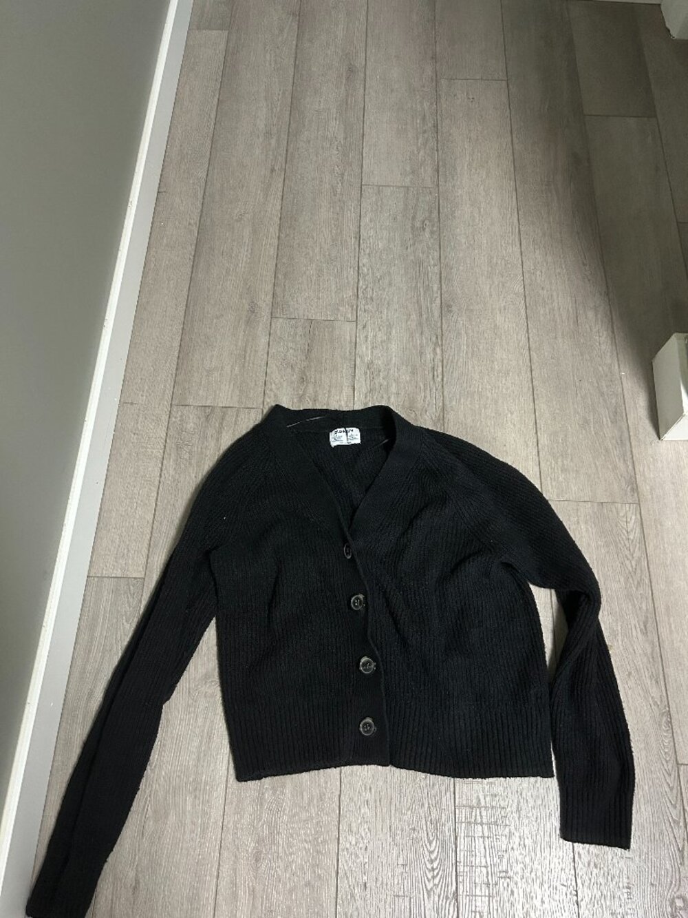 Old Navy Women Sweater S Black Knitted Raglan Sleeve Button Up Cardigan Warmer